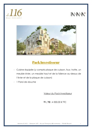 Le116 kit pack investisseur t1.t2