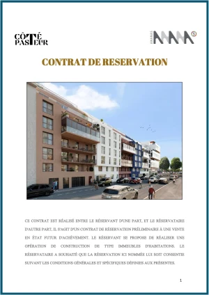 Cotepasteur kit contrat de reservation