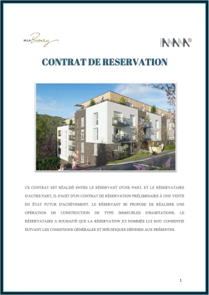 Villabovary kit contrat de réservation