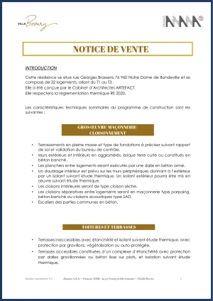 Villabovary kit notice de vente